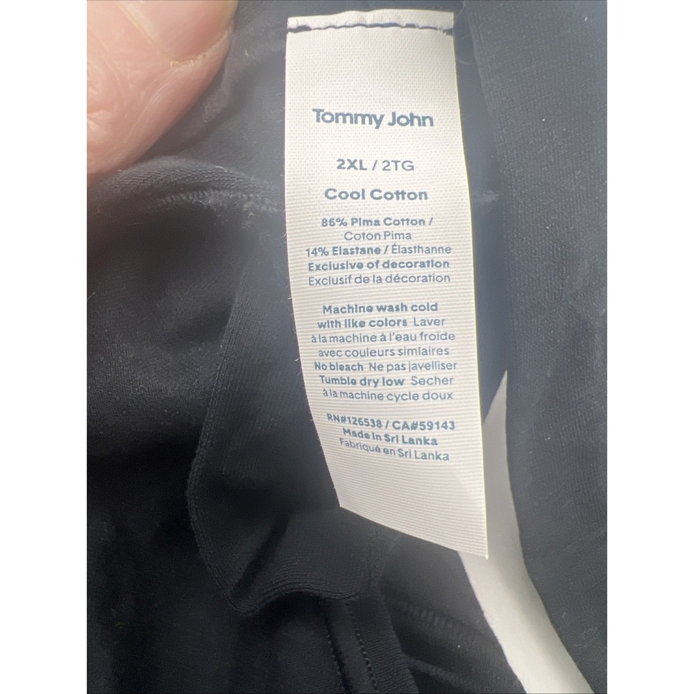 TOMMY JOHN Cool Cotton Black Thong XXL New With Tags - Picture 7 of 9